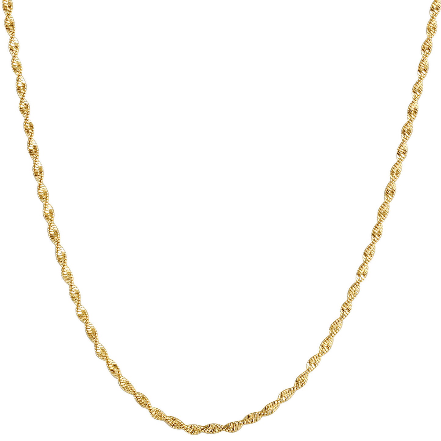 Gold Twisted Necklace -NSSN888STGC-16.5