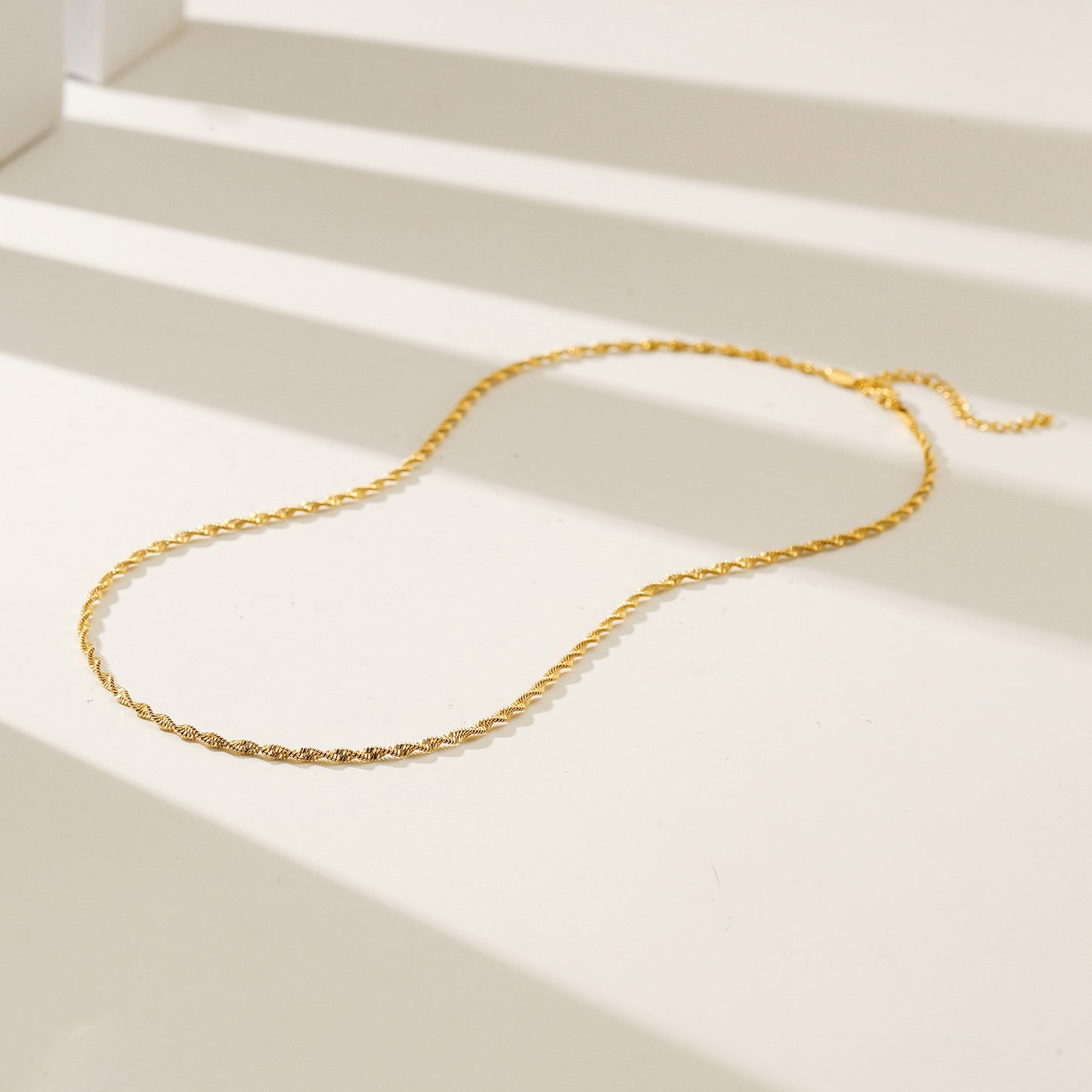 Gold Twisted Necklace -NSSN888STGC-16.5