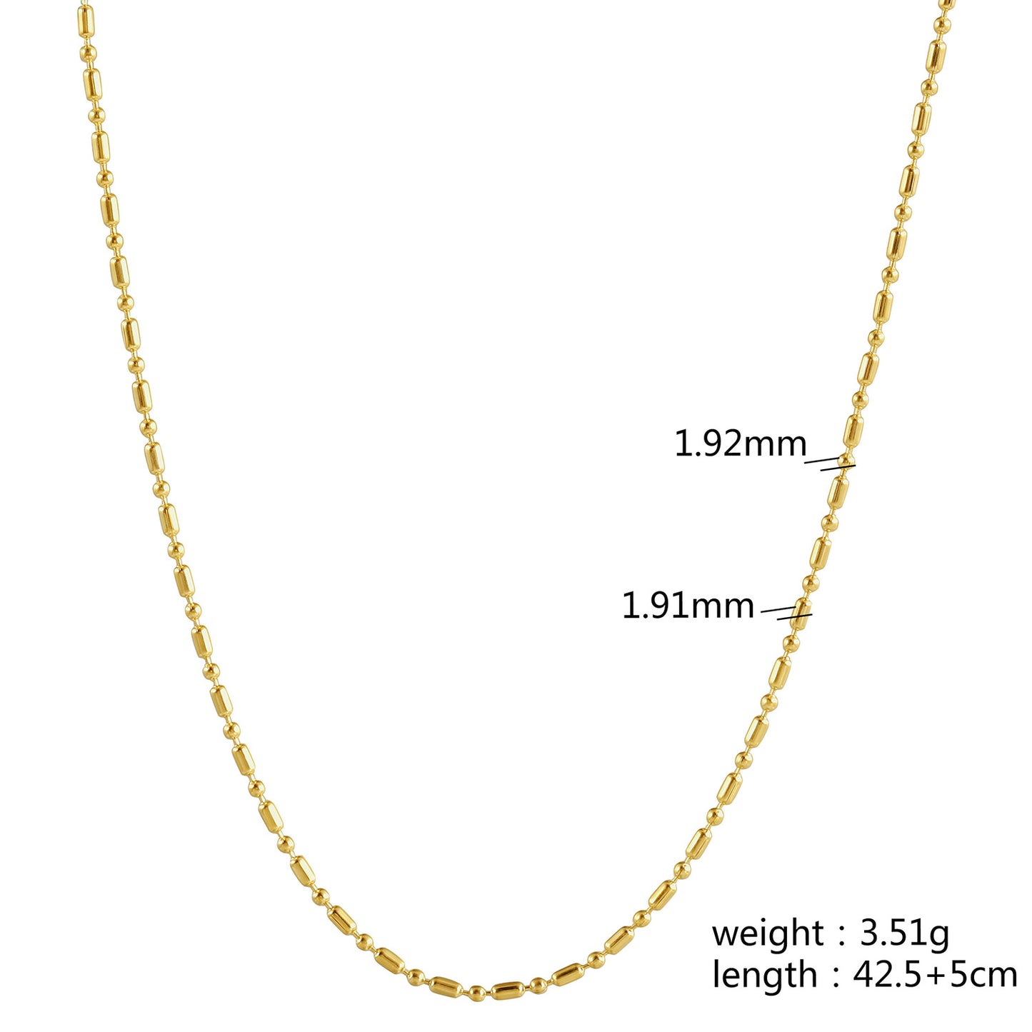 Dot Gold Necklace - NSSN889STGC-16.5