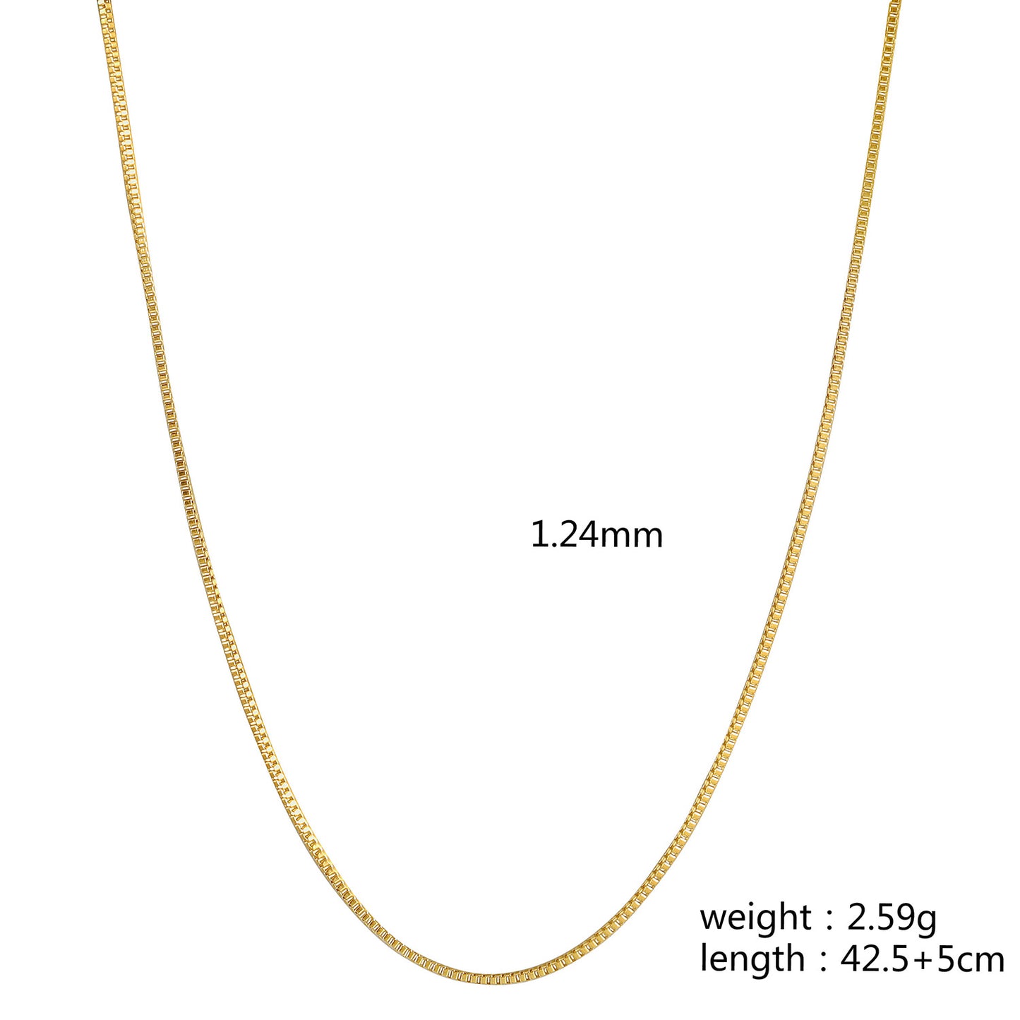 Gold Chain Necklace - NSSN891STGC-16.3