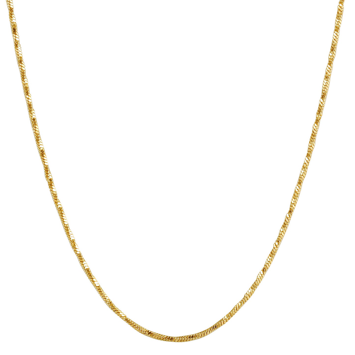 Gold Twisted Chain Necklace - NSSN892STGC-16.5