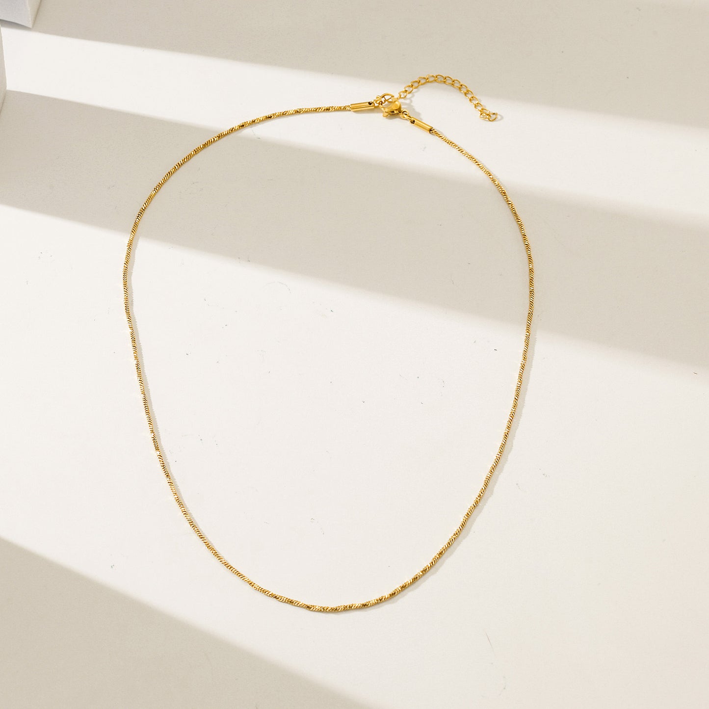 Gold Twisted Chain Necklace - NSSN892STGC-16.5