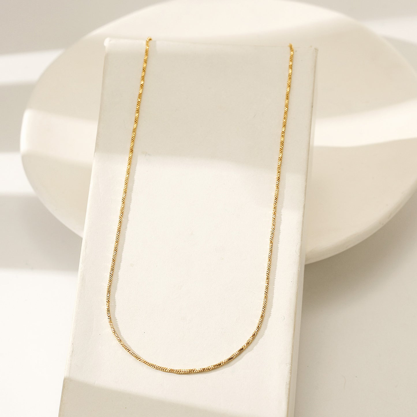 Gold Twisted Chain Necklace - NSSN892STGC-16.5