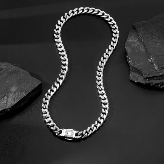 Stainless Steel Men's Necklace - NSSN907STWG-20