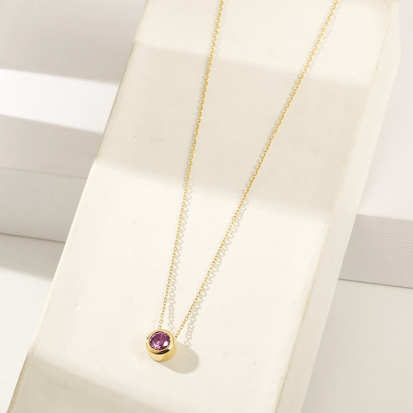 Amethyst Gold Pendant Necklace - NSSN939STGCPIZD-2