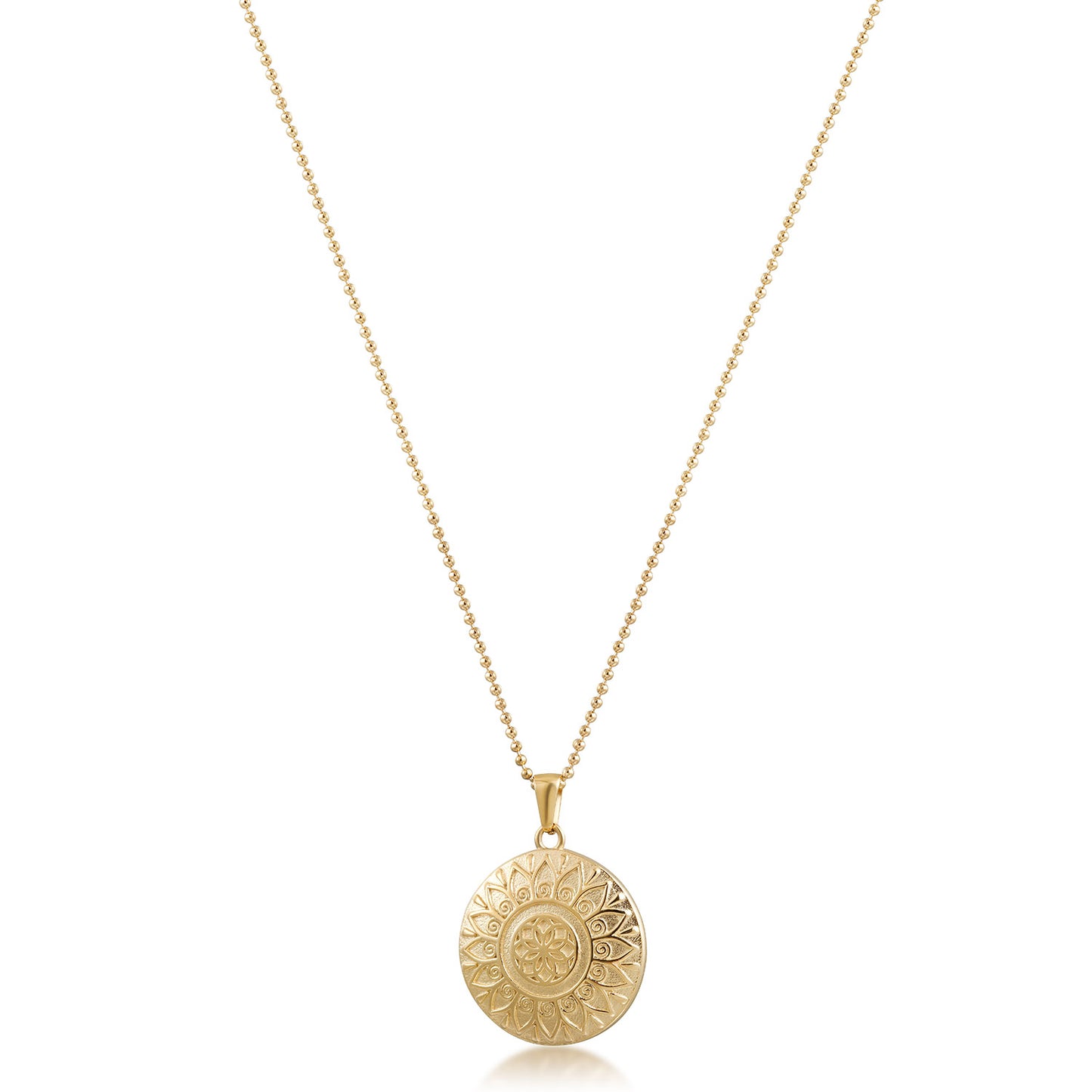 Gold Flower Pattern Necklace - NSSN941STGC