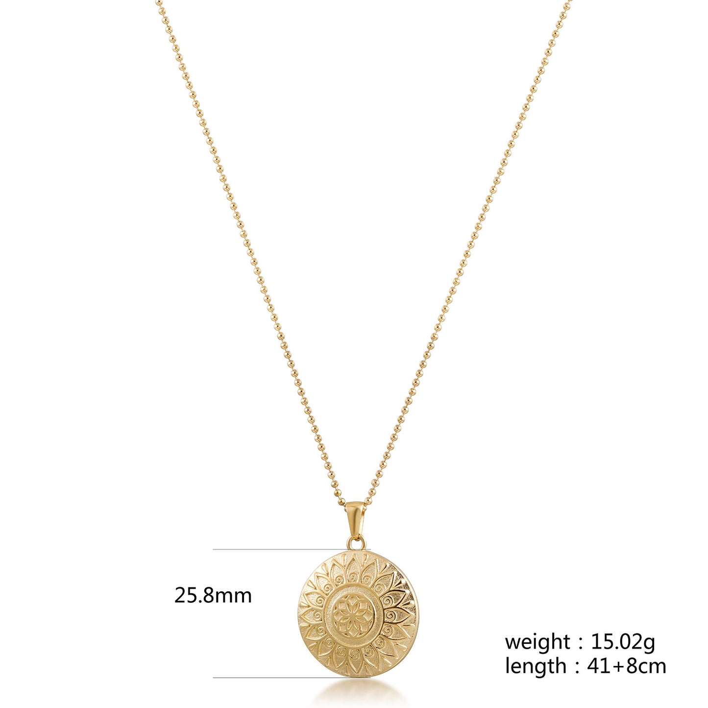 Gold Flower Pattern Necklace - NSSN941STGC