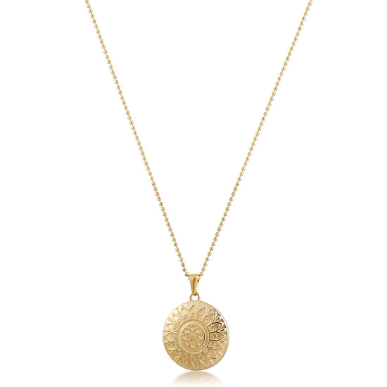 Gold Flower Pattern Necklace - NSSN941STGC