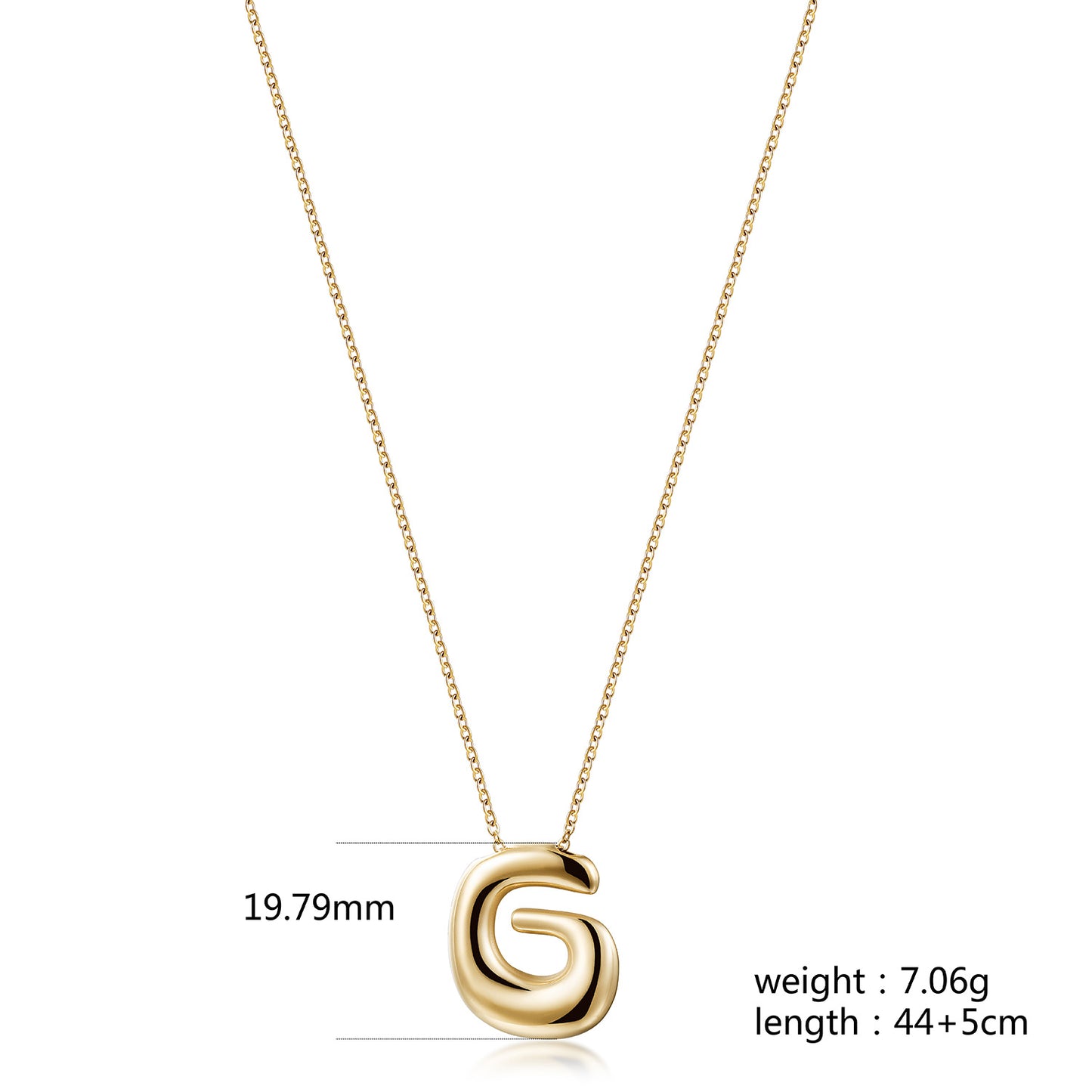 Letter G Gold Necklace - NSSN949STGC-G