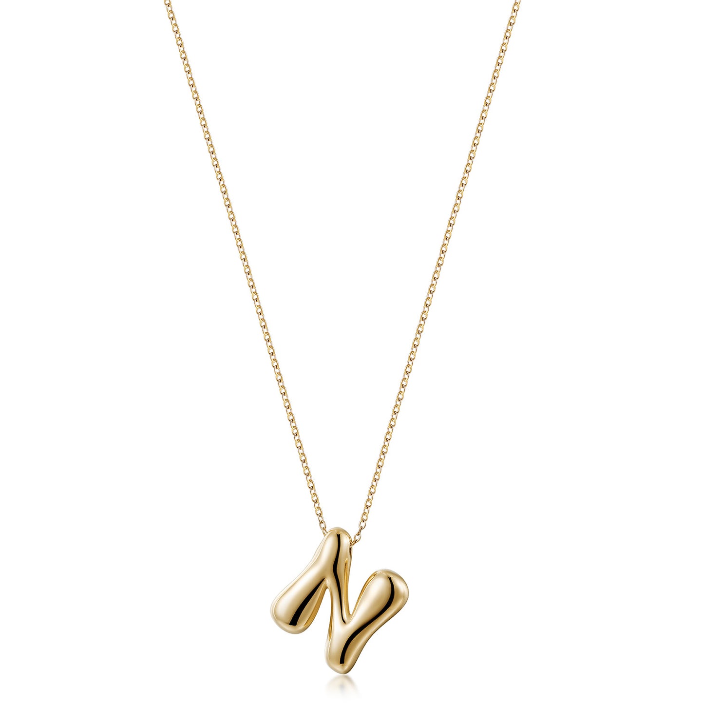 Letter N Gold Necklace - NSSN949STGC-N