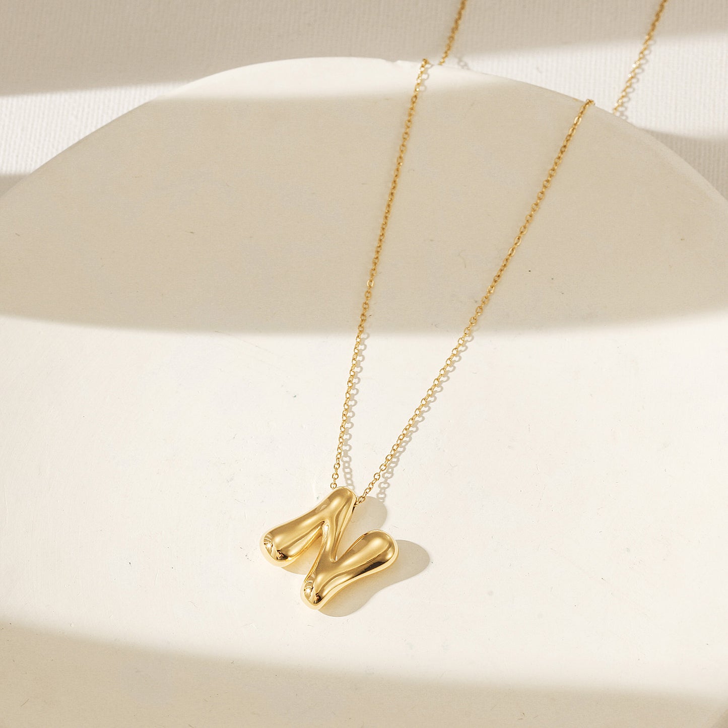 Letter N Gold Necklace - NSSN949STGC-N