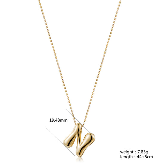 Letter N Gold Necklace - NSSN949STGC-N