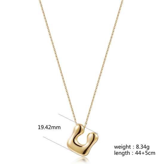 Letter U Gold Necklace - NSSN949STGC-U