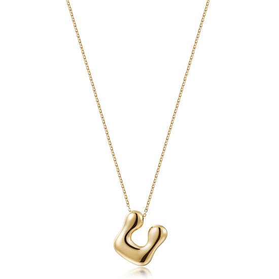 Letter U Gold Necklace - NSSN949STGC-U