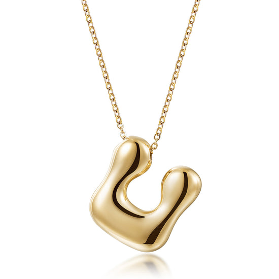 Letter U Gold Necklace - NSSN949STGC-U