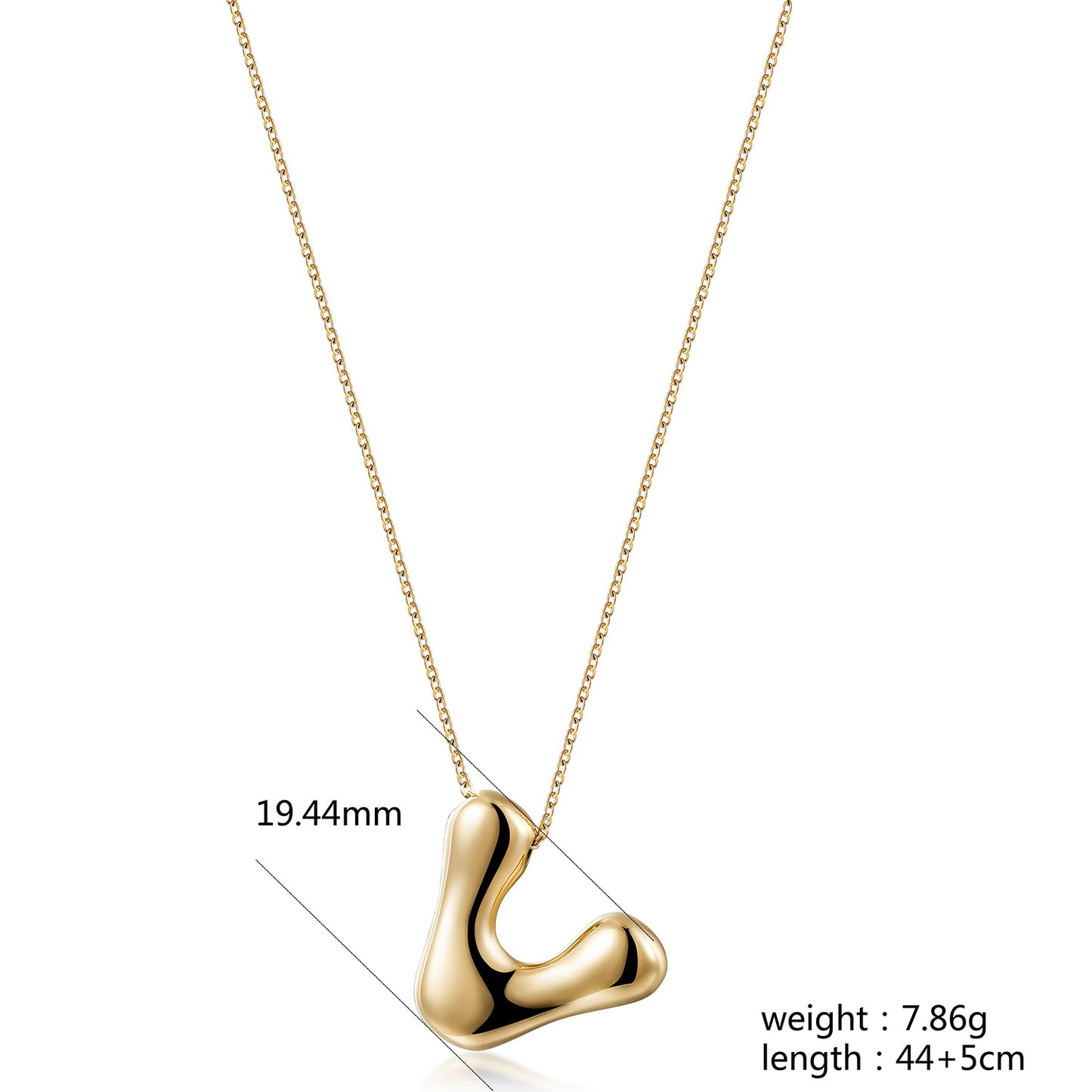 Letter V Gold Necklace - NSSN949STGC-V