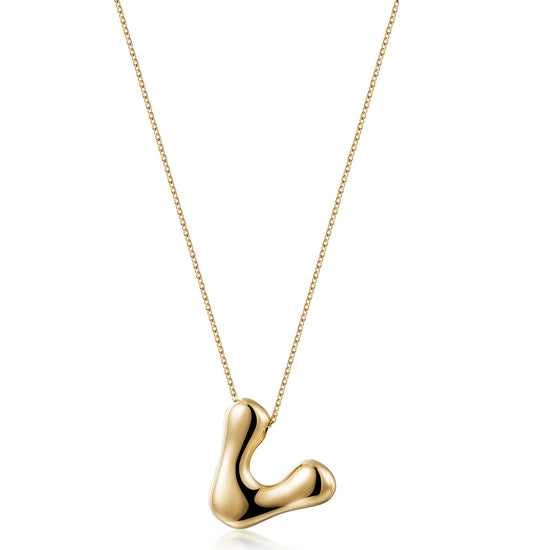 Letter V Gold Necklace - NSSN949STGC-V