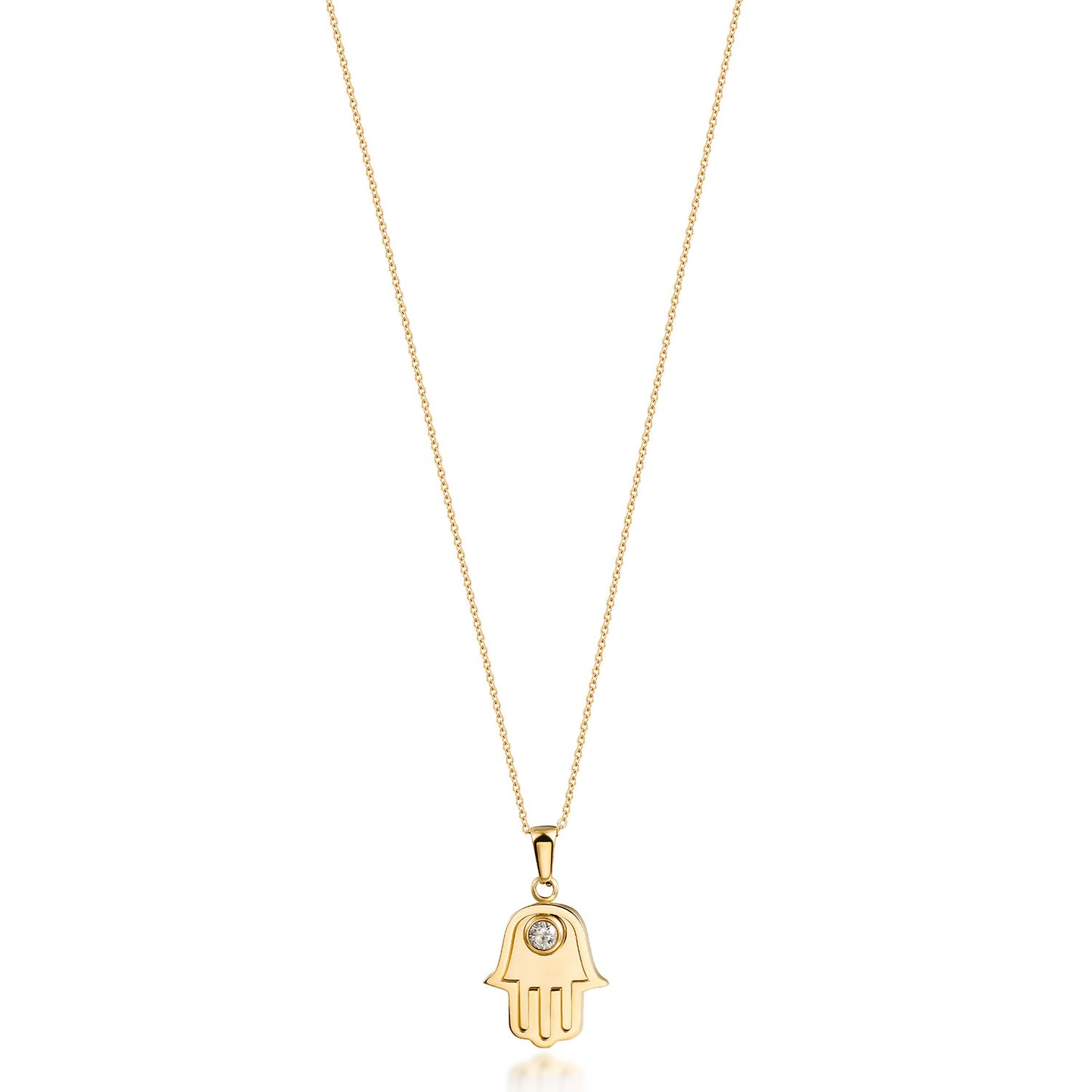 HAMSA HAND CZ Necklace-NSSN954STGC