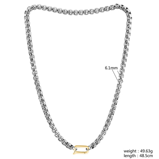 Interlock Gold Necklace-NSSN956STGC-18.3