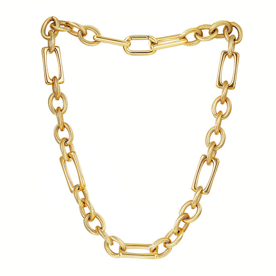 Interlock Gold Necklace-NSSN958STGC-18