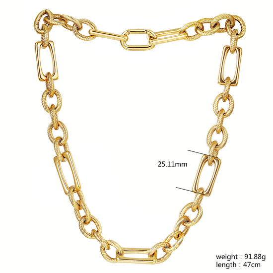 Interlock Gold Necklace-NSSN958STGC-18