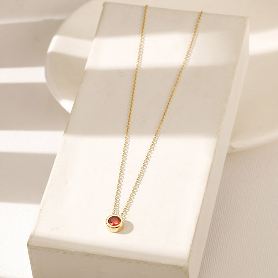 Ruby Pendant Necklace-NSSN964STGCRDZD