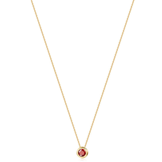 Ruby Pendant Necklace-NSSN964STGCRDZD