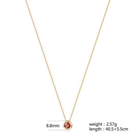 Ruby Pendant Necklace-NSSN964STGCRDZD