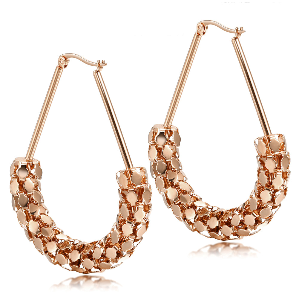 C-shaped smooth hollow earrings-SCE251ST