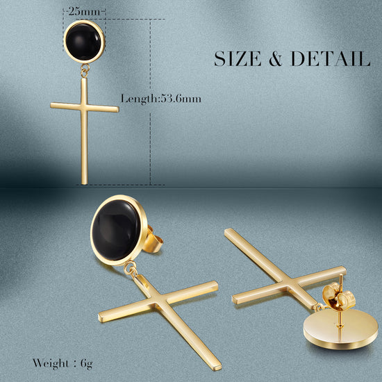 Cross smooth earrings-SCE270ST