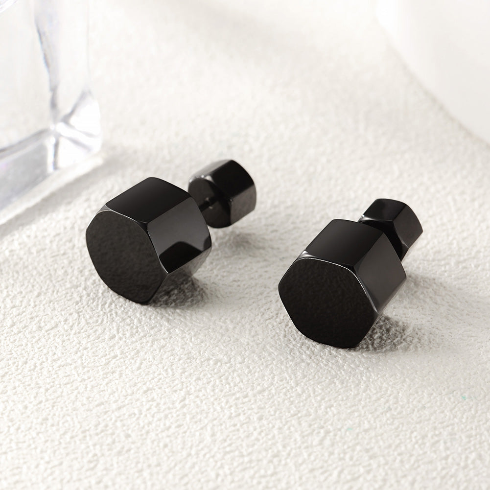 Cylindrical smooth earrings-SCE286ST