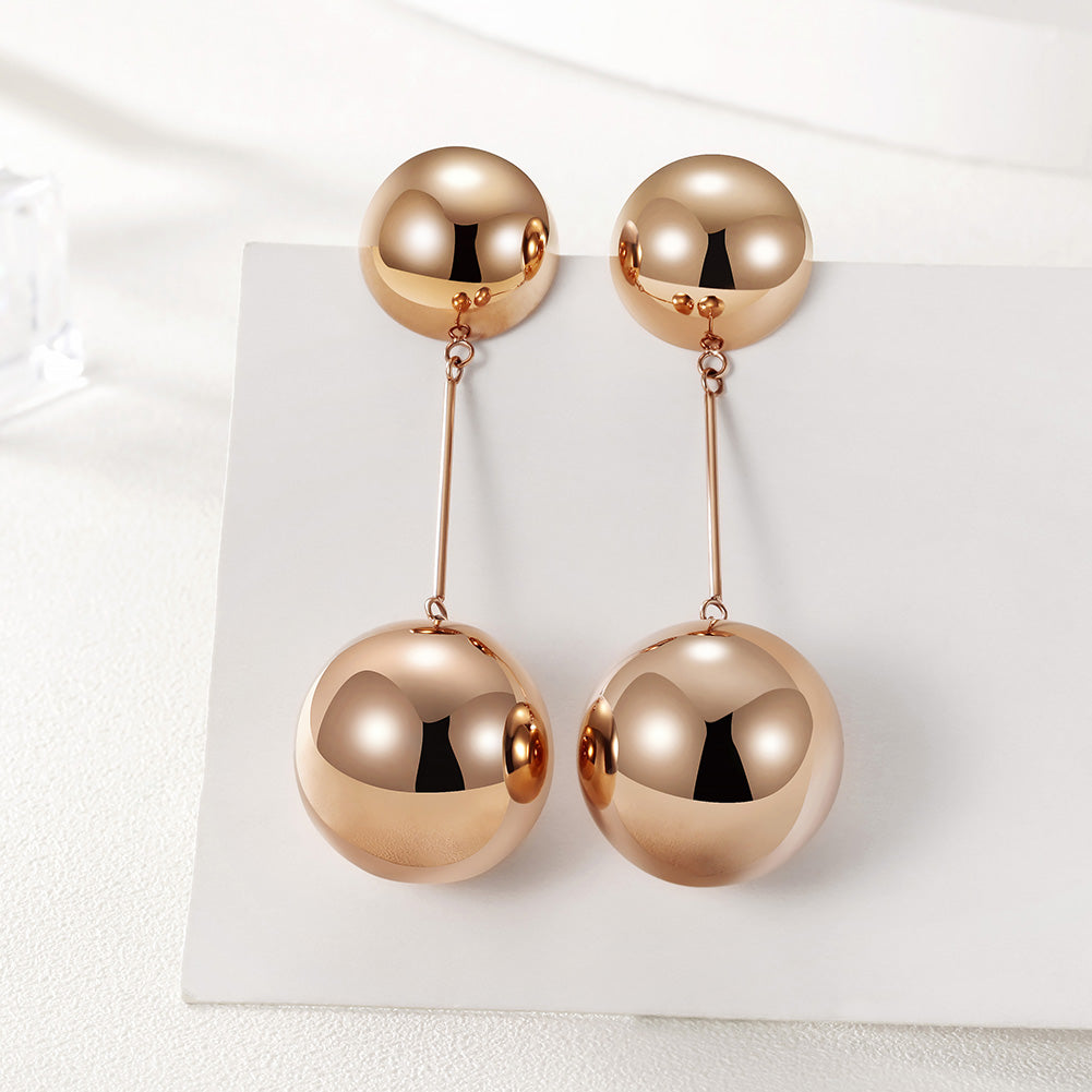 Two round ball earrings-SCE287ST