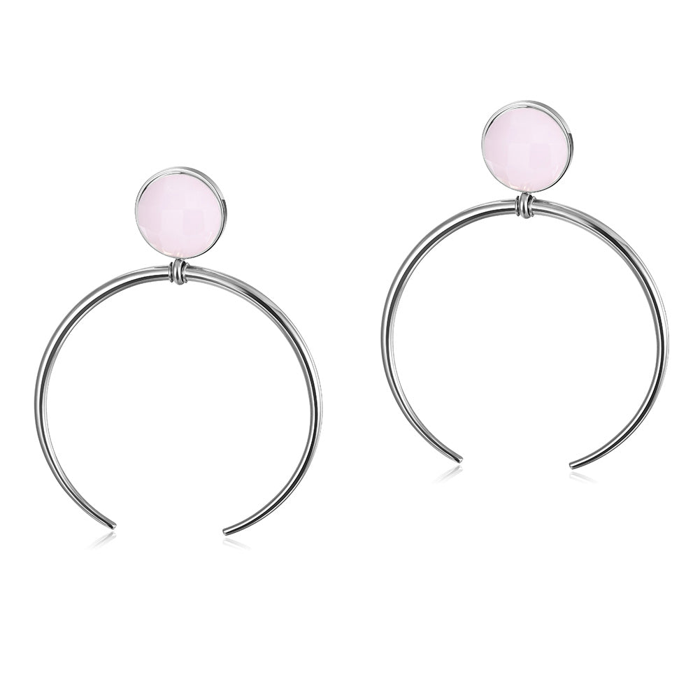 Big C Circle Earrings-SCE289ST