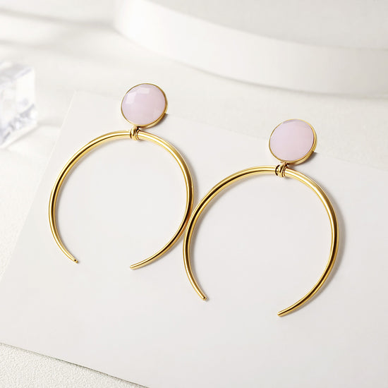 Big C Circle Earrings-SCE289ST