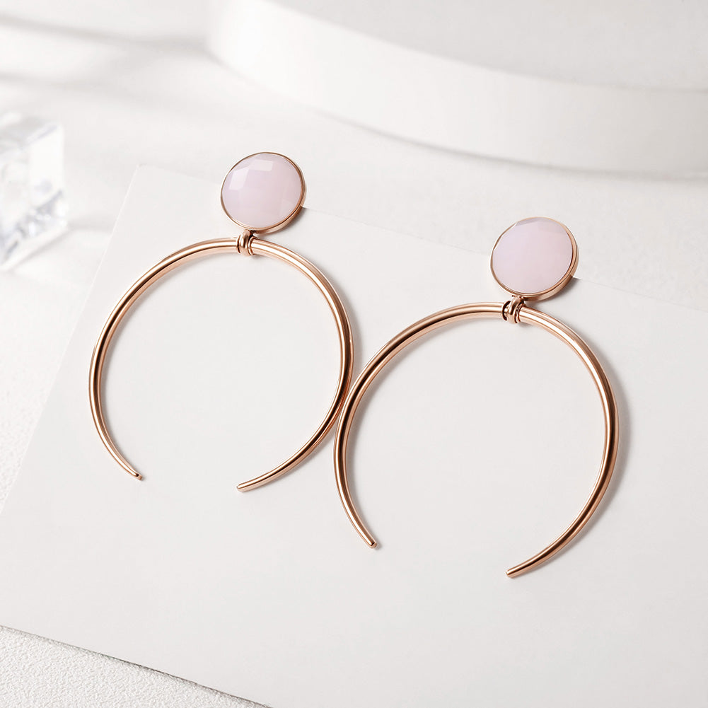 Big C Circle Earrings-SCE289ST