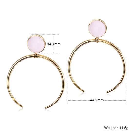 Big C Circle Earrings-SCE289ST