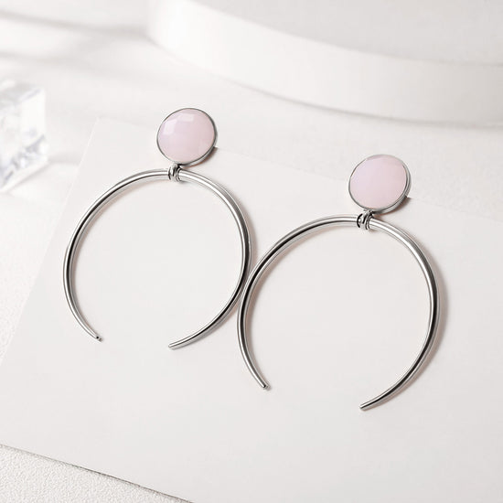 Big C Circle Earrings-SCE289ST