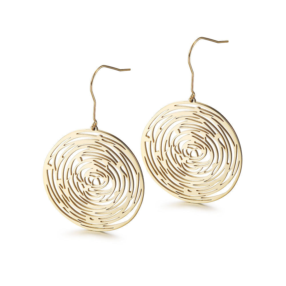 Circular hollow earrings-SCE345STGC