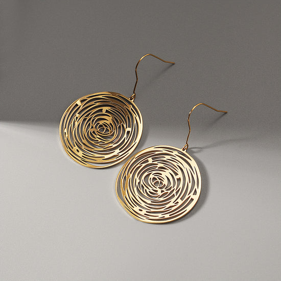 Circular hollow earrings-SCE345STGC