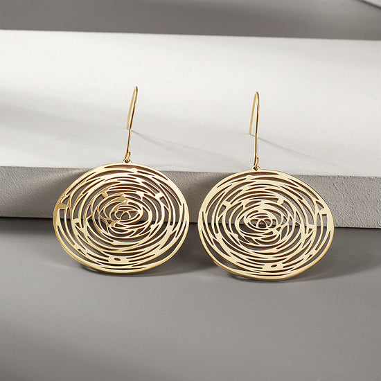 Circular hollow earrings-SCE345STGC