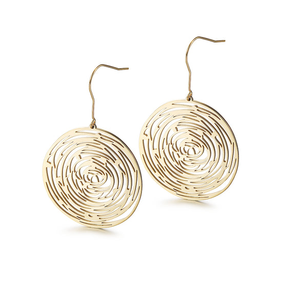 Circular hollow earrings-SCE345STGC