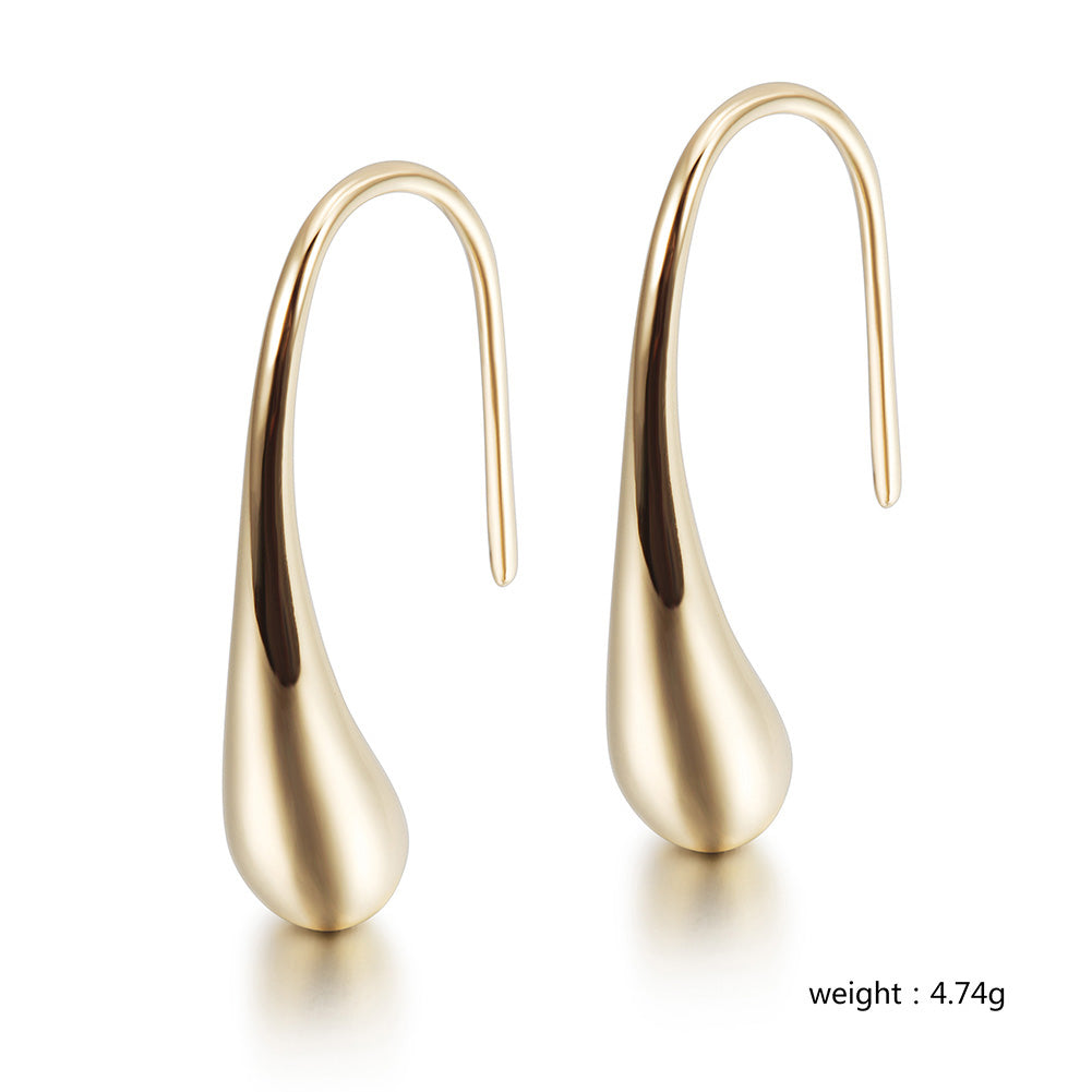 Water Drop Smooth Earrings-SCE362ST