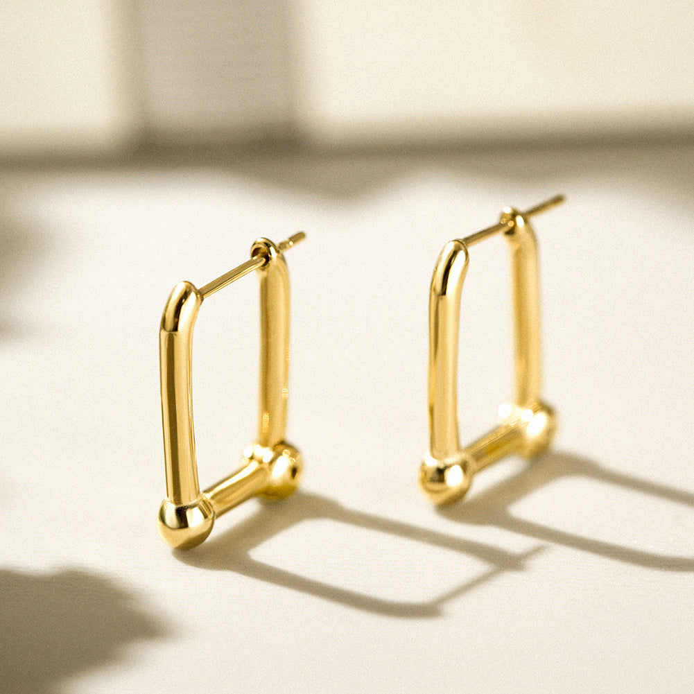 Right angled U-shaped earrings-SCE368STGC