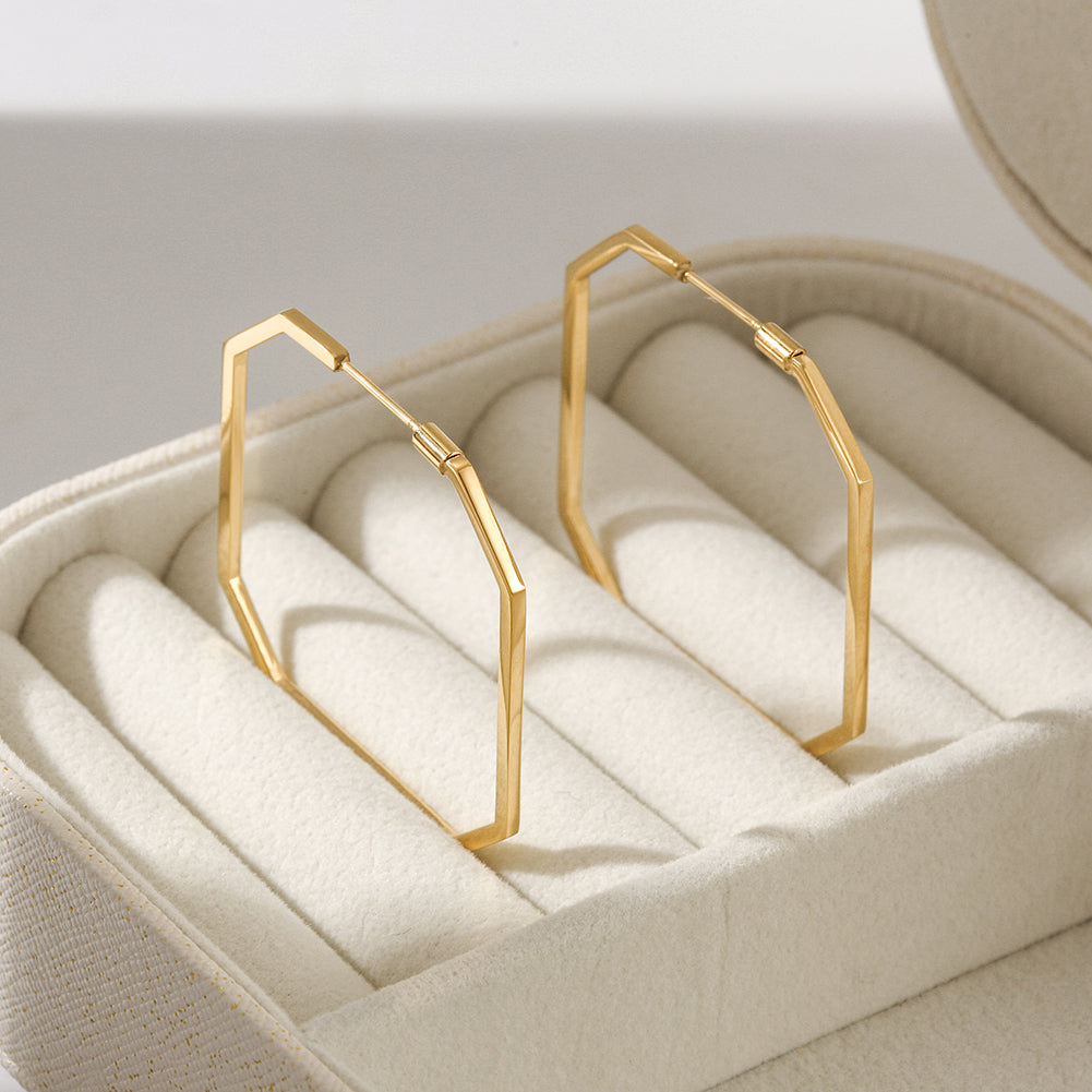 Line O-shaped earrings-SCE373STGC