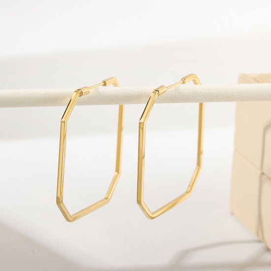 Line O-shaped earrings-SCE373STGC