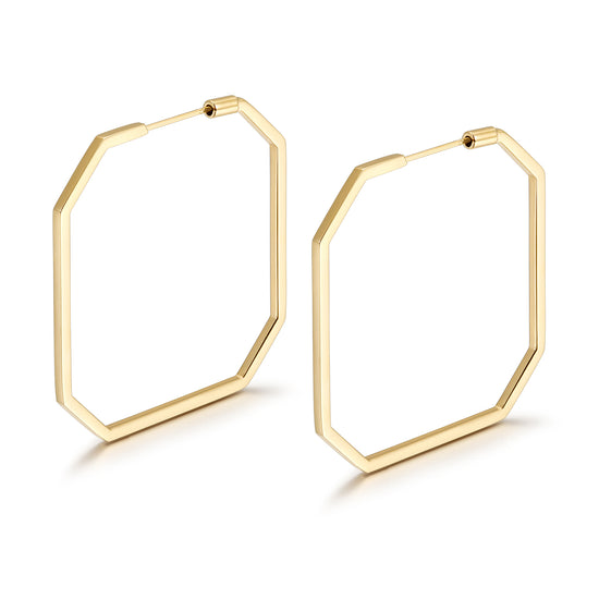 Line O-shaped earrings-SCE373STGC