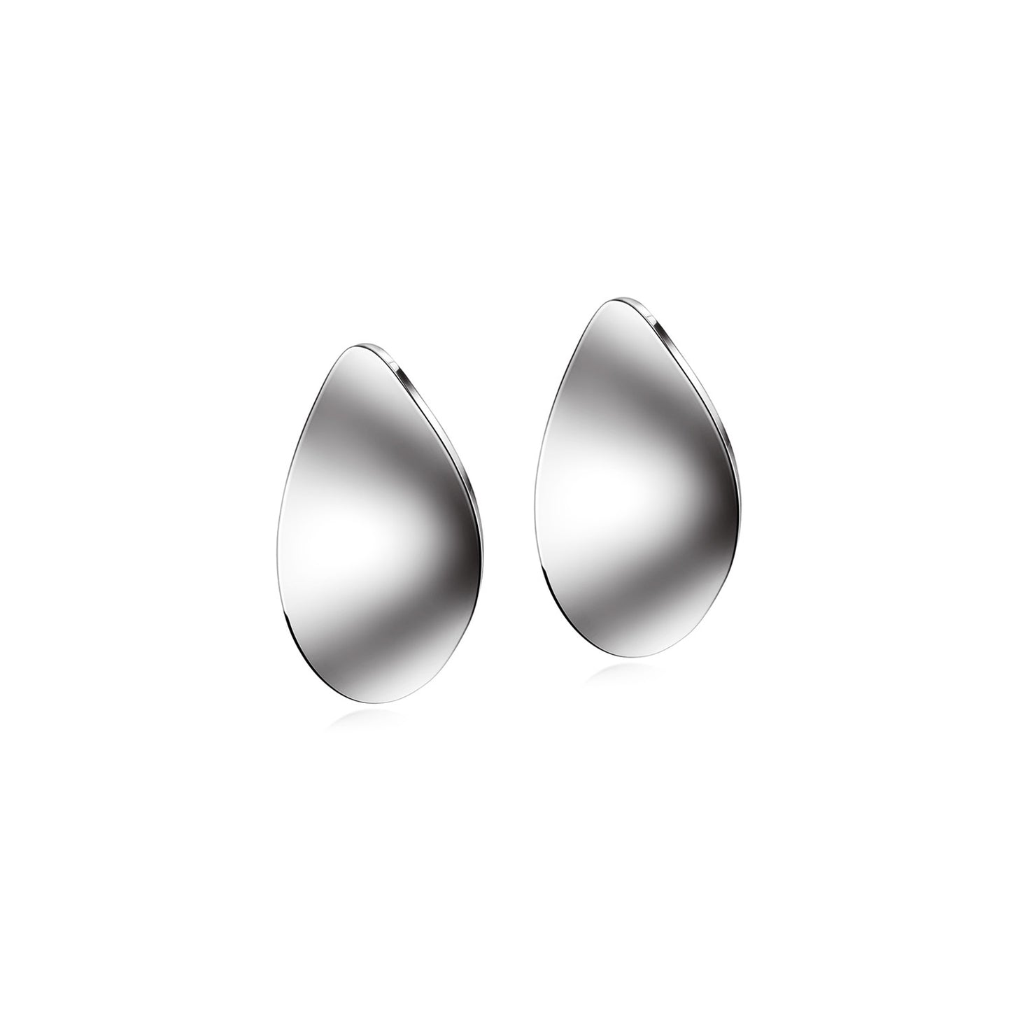 Elliptical metal earrings-SCE377STWG