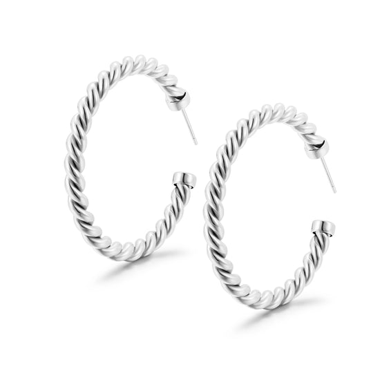 Spiral C-shaped earrings-SCE381STWG