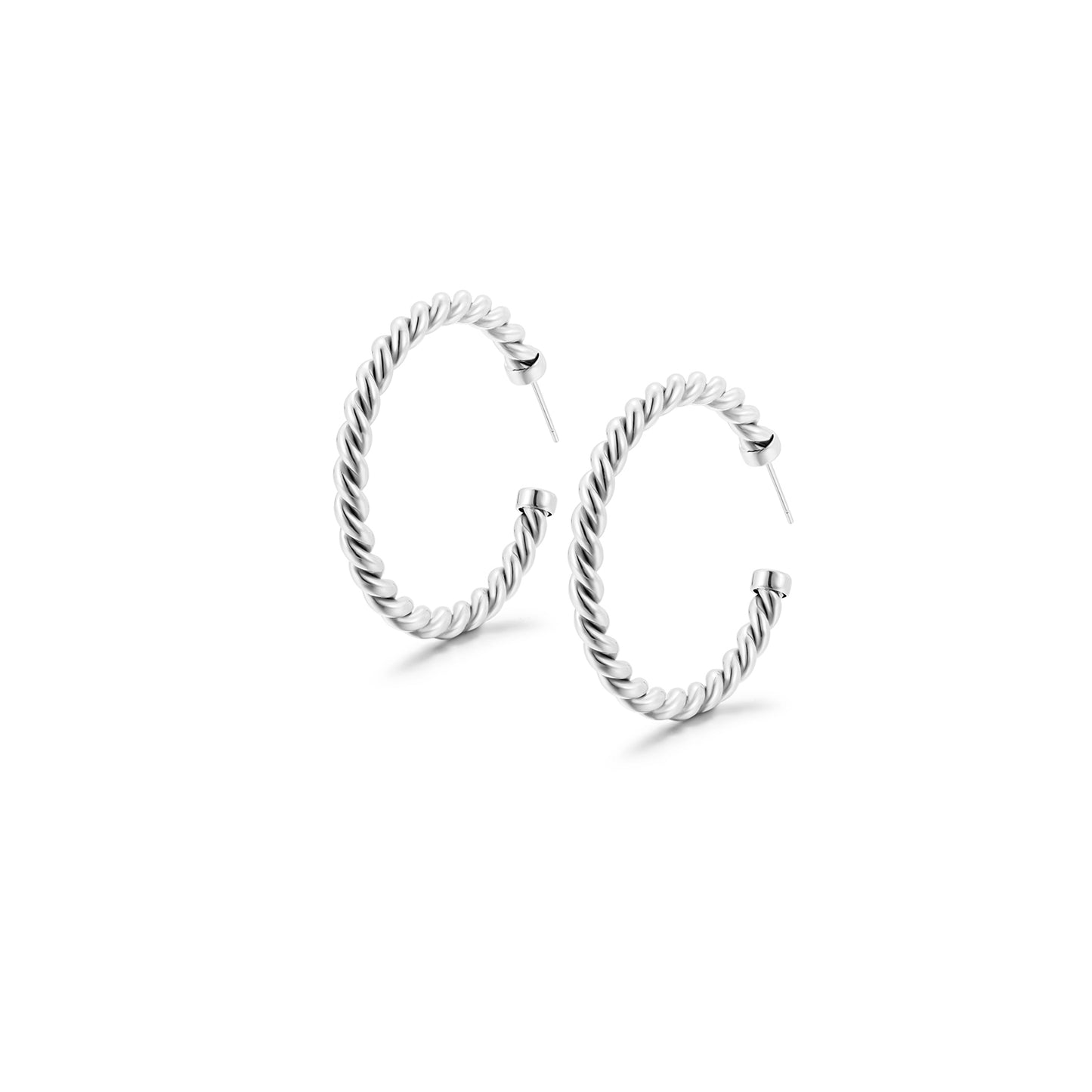 Spiral C-shaped earrings-SCE381STWG