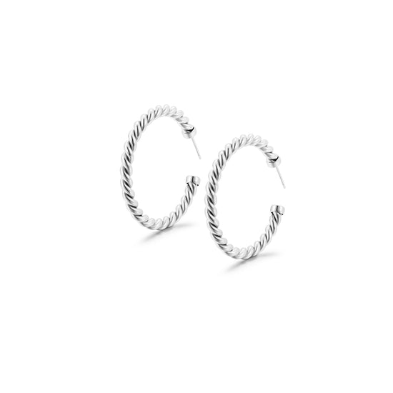 Spiral C-shaped earrings-SCE381STWG